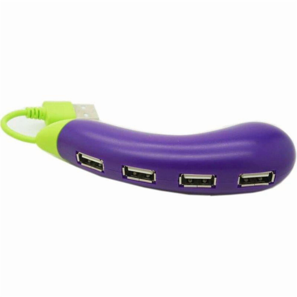 4-Port Banana-Shaped Usb 2.0 Hub (480Mbps), Type-C Adapter Included, Compatible With Pc/Laptop, Flash Drive, Camera 9327961650640