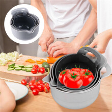 4-Pc Plastic Nesting Mixing Bowl Set, Clear Reusable Snack & Food Storage Bowls, Stackable Egg Beating Bowls | Compatible with KitchenAid Stand