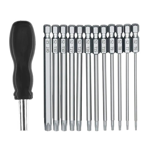 100mm Hollow Plum Blossom Extended Screwdriver Set Hexagonal Handle Screwdriver Bit Screwdriver Tool with Handle