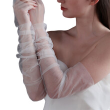 Bridal sheer glove arm covers tulle false sleeves