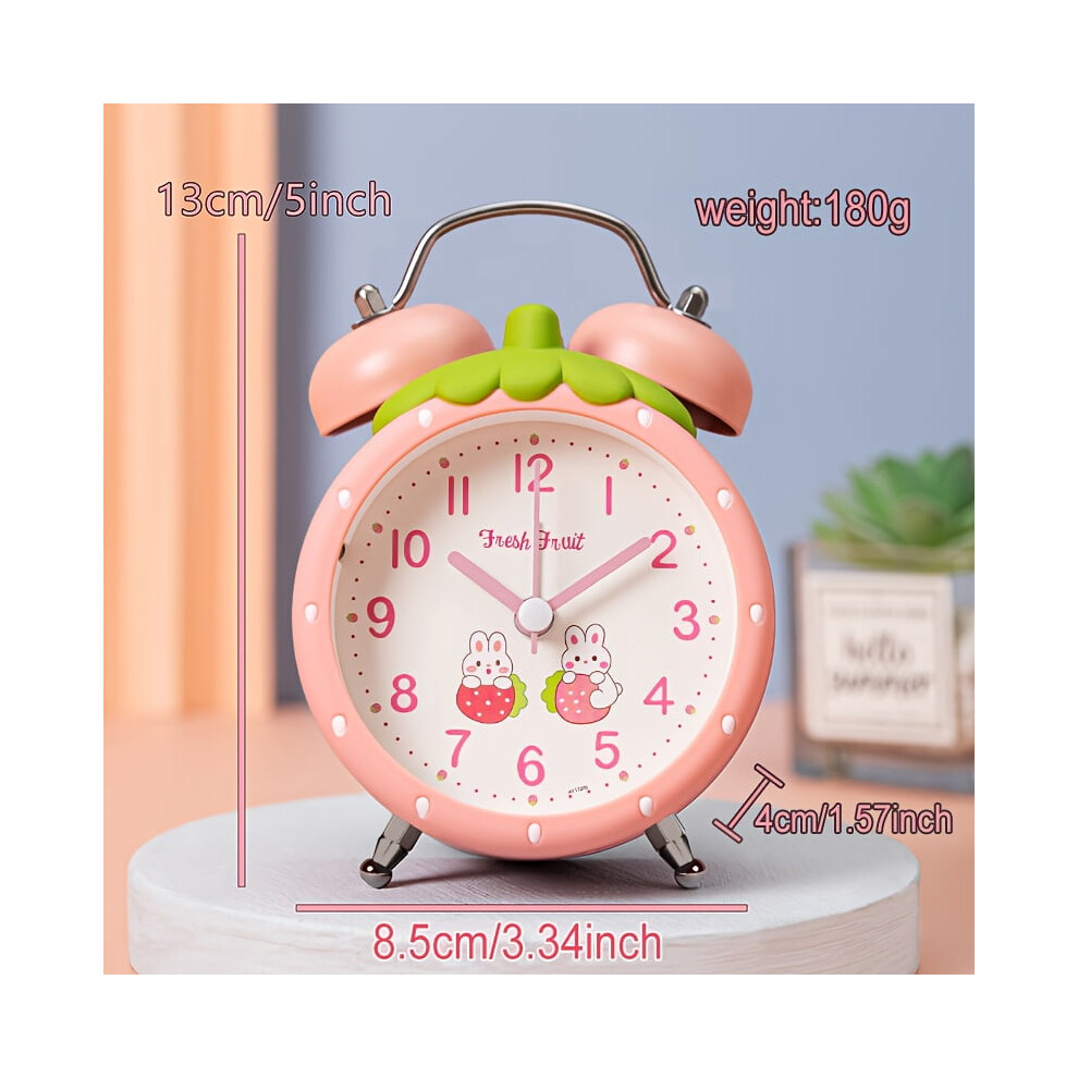 Strawberry-Shaped Digital Alarm Clock, Plastic, Round
