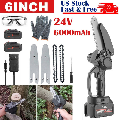 Mini handheld electric chainsaw 24V battery powered 6 inch
