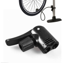 Pekkaxy Black 3-in-1 Pump Adapter Valve – Dual Head for Bike Floor Pumps, Compatible with Bicycle Tyres & Tubes
