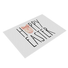 Happy Easter Peeps Placemats – Washable Bunny Table Mats, Compatible with Farmhouse & Spring Party Decor