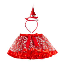 AWZXDE Børnepiger Jule Tegneserie Tutu Nederdel Til Piger Karneval Ballet Dans Fest Nederdel Med Hårbånd Sæt Sølv
