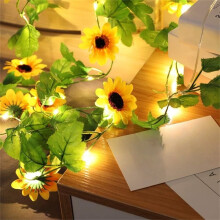 Guirlande lumineuse tournesol à piles, 20 LED, 2 m