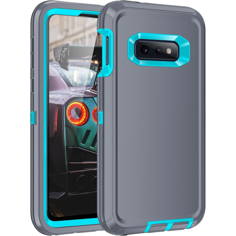 Shockproof Drop/Dustproof 3-Layer Full Body Case For Samsung Galaxy S10e, Â Compatible With Galaxy S10e Grey/Turquoise 9353595566460