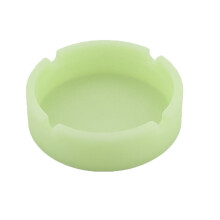 Glow In Dark Ashtray,Pink Silicone,Luminous Silicone Rubber High Temperature Heat Resistant Round Design Ashtray,Night Light Accessory,1X Ashtray