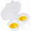 White egg poacher nonstick 2-cavity microwave boiler with 1