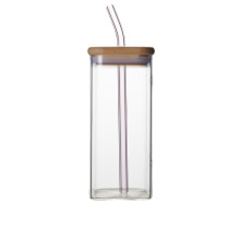 Tasse à café/jus carrée en verre borosilicate thermostable horizontal haut de gamme, résistante au vent.