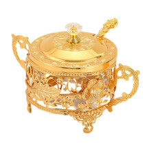 Sugar Bowl Sugar Container Dispenser with Lid and Spoon Condiment Pot Storage Jar for Home Coffee Shop Countertop Kitchen Bar