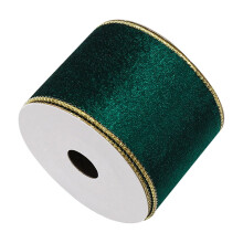 Ribín Sreangaithe Veilbhit 2.5" x 10 Slat – Dúbailte le haghaidh Garland Nollag, Fillte Bronntanais, Boghaí Fleasc & Maisiúcháin Allamuigh