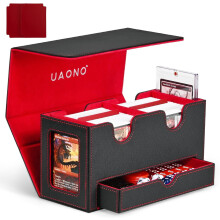 Card box MTG, double storage box 2 commander display and 1 dice tray, suitable for 200+ double sleeves