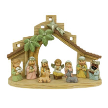 Baby Jesuses Holy Family Statue Miniature Christmas Nativity Scene Sculpture for Xmases Indoor Home Table Holiday Decoration