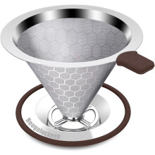 Filtre à café filtre en acier inoxydable, réutilisable et sans papier (maille 600), pour une cafetière individuelle de 1 à 2 tasses.