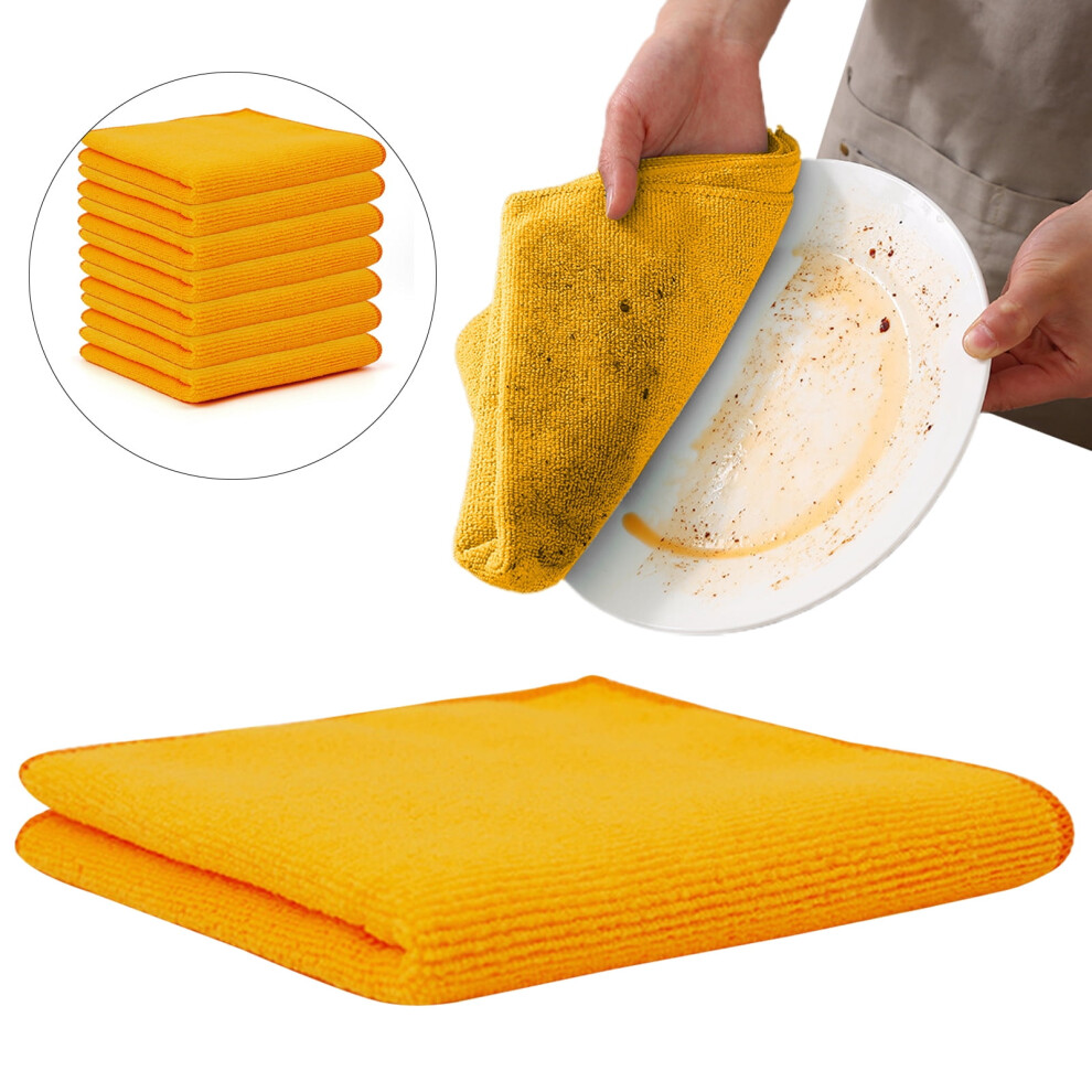 Microfiber Cleaning Cloth, 11.8"X11.8", Reusable For Car, Kitchen, Bathroom & Home Â Compatible With All Surfaces Light/Orange 9448990593095