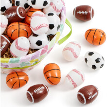 Confezione da 24 gusci di uova di Pasqua a tema sportivo da 2,3 pollici