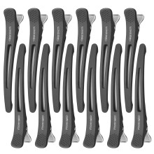 Lot de 12 pinces à cheveux antidérapantes en forme de bec de canard avec bande en silicone