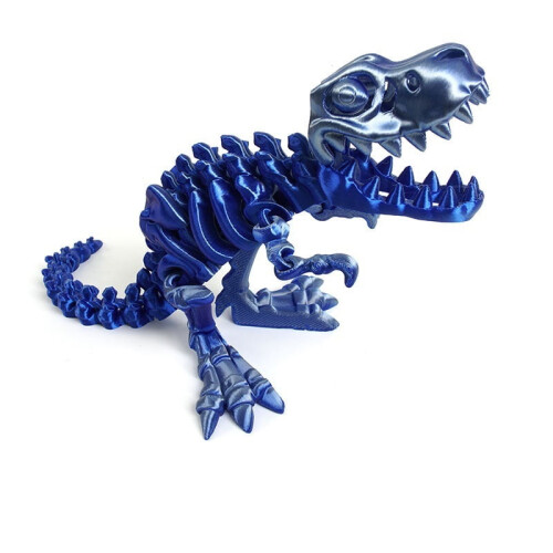 1PC SILBER BLUE 22CM 3D Printed Dinosaur Figure