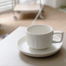 Black & White Minimalist Ceramic Coffee Cup & Saucer Set – Luxury Home/Office/Commercial Use
