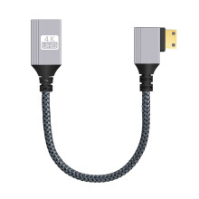 Robustes, abgewinkeltes Miniatur-HDTV-Adapterkabel (Stecker auf Buchse) für hochauflösende Videoübertragung – Elektronikzubehör
