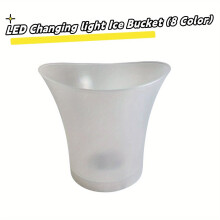 Color-Changing LED Ice Bucket - RGB Multi-Color Light, Powered by 2 AA Batteries (Not Included), Perfect for Parties, Home, Bar, Clubs & Kitchen