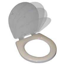Toilet Seat Soft Close - White Marine Style - 1245SC - Slow Close Replacement for Household Bathrooms - Durable Plastic Comfort Seat & Cover