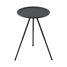 Portable Adjustable Camping Table – Foldable Round Picnic Table, 10kg Capacity, ABS+Steel, Light Hook, Dual-Layer, for Beach/Hiking/Tailgating