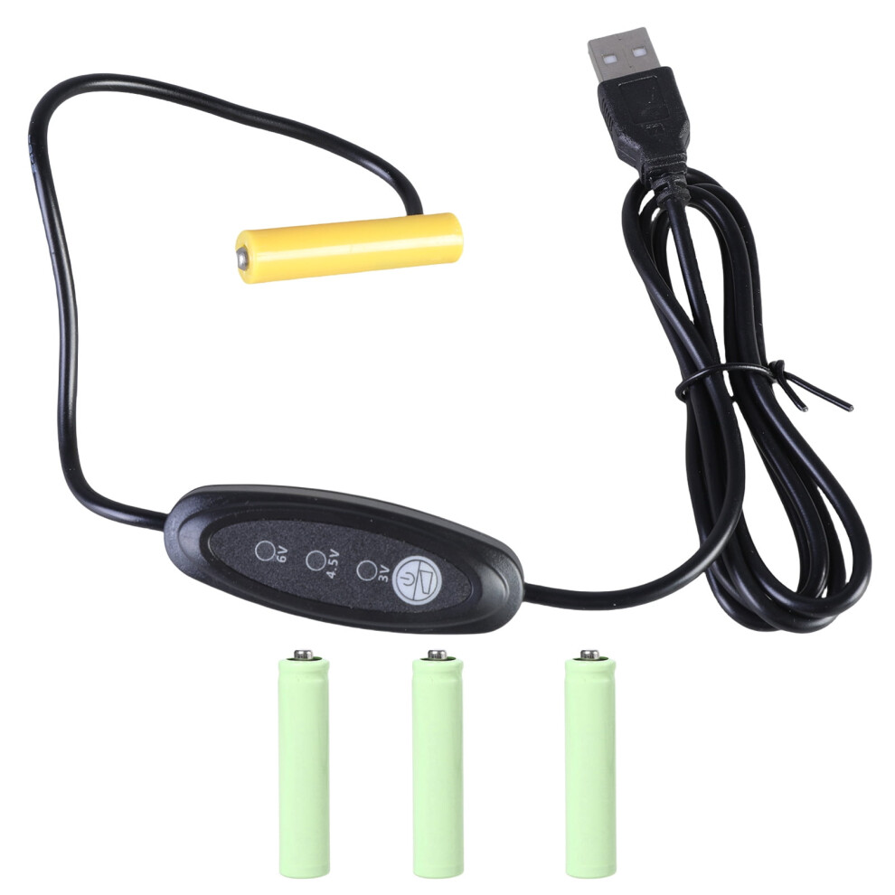 Usb 5V2a To 3V 4.5V 6V 3A Fake Elimination Cable Power Adapter Cord Replace For 2-4Pcs 1.5V 3A Lr03 Batteries 9448990593880
