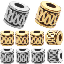 100pcs Antique Spacer Beads Column Tube Metal Spacers for Making Bracelet Crafting,5 * 5mm