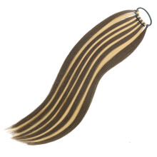 Extensiones de coleta con lazos elásticos, coletas postizas lisas de 61 cm de largo, postizo de cabello sintético natural para mujer.