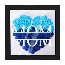 Personalized Mom Flower Shadow Box with Name & Preserved Rose – Custom Memory Frame, Birthday Gift, Kitchen/Home Decor – Compatible with Standard