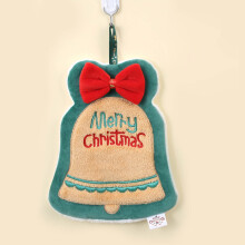 Serviette de Noël pour salle de bain et cuisine, douce et très absorbante, avec boucle de suspension (motif cloche de Noël).
