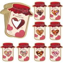 50-Pack Valentine's Day Cards for Kids – Mason Jar Design, Funny School Exchange for Boys & Girls, Classroom Party Favors (Candy Not Included)