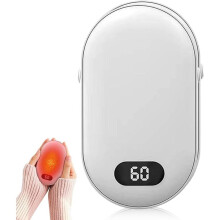 USB Pocket Hand Warmer, Portable Electric Hand Warmer, 10000mAh Rechargeable, for Outdoor Activities, Hunting, Golf, White
