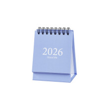 Mini Desk Calendar 2026–2027, Standing Daily Desktop Calendar with Twin-Wire Binding, 4.022.242.99 in, for Home/Office/School (1 pc)