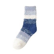 Women's Coral Velvet Socks Thick Cozy Home Socks with Cute Prints Non-Slip Winter Warm Mid-Crew Socks Navy One Size