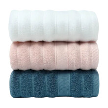 Ensemble de 3 serviettes de toilette épaisses en coton absorbant, ultra douces et à séchage rapide, 35,5 x 76 cm, résistantes aux plis et à la