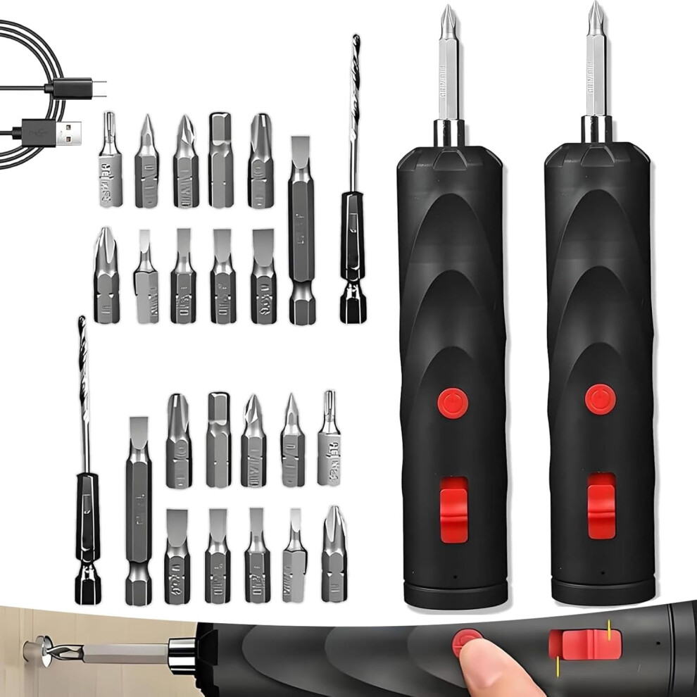 Cordless Electric Screwdriver Set Rechargeable Usb-Charged 962125045468