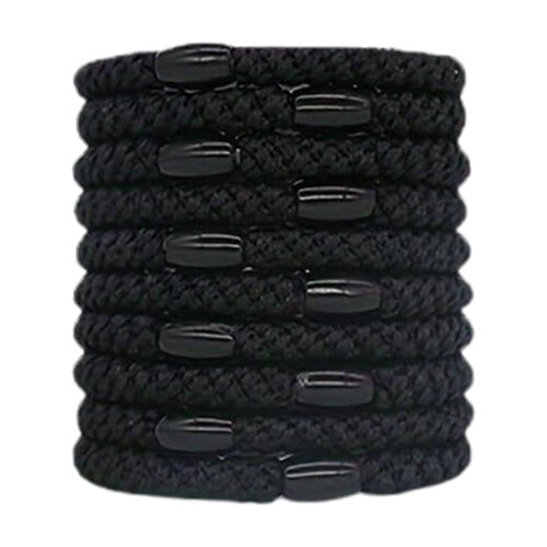 Confezione da 10 elastici per capelli in cotone, ideali per capelli spessi e ricci.