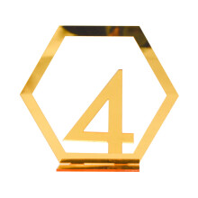 Sunxin3D Or/Argent - Numéros de table, marque-places et ornement miroir en acrylique – Compatibles avec la décoration de mariage