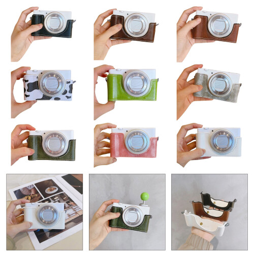 Skyddande bashalvkamerafodral för ZV1Camera med plyschfoder och lätt PU-läderdesign. 1