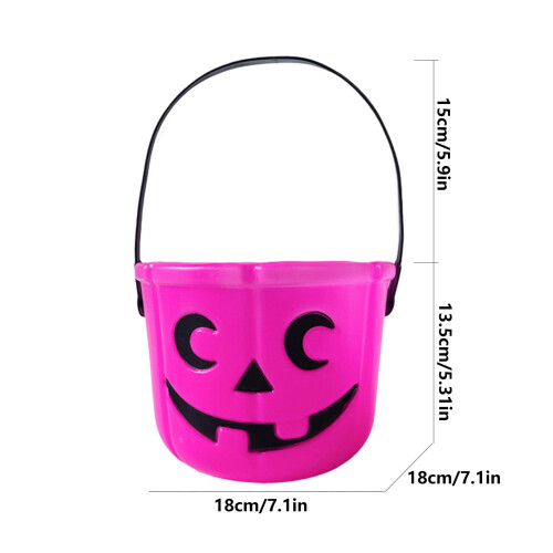 Halloween pompoen emmer van plastic 6,7 inch