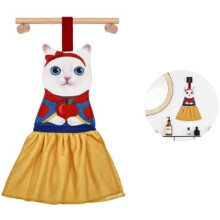 Serviettes à main amusantes à motif chat - Ultra-absorbantes et douces, blanches - Idéales pour la salle de bain et la cuisine, décoratives,