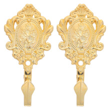 Lot de 2 attaches de rideaux en alliage de zinc doré pour support de rideaux classiques