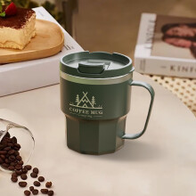 Mug isotherme double paroi en acier inoxydable avec anse, étanche et anti-fuites pour boissons chaudes/froides – Idéal pour la maison, le bureau,