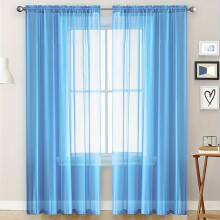 Rideaux semi-occultants unis, voilages effet lin, panneaux de fenêtre semi-transparents à œillets, disponibles en plusieurs couleurs pour la