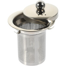 Infuseur à thé en acier inoxydable avec couvercle, grande capacité, pour théières, tasses, mugs et pichets. Filtre à mailles facile à nettoyer.