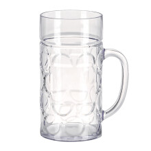 Chope à bière en verre alvéolé avec anse, 473 ml (16 oz).
