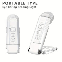Lampe de lecture à pince, lampe de lecture LED rechargeable par USB pour le lit – Portable, légère, compatible avec les enfants et les adultes